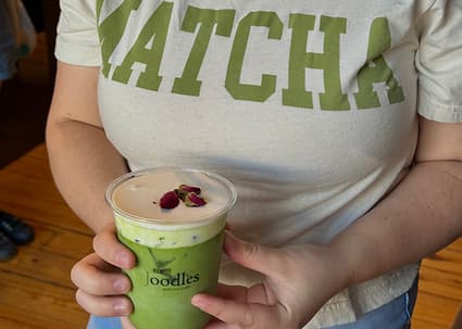 Three matcha drinks